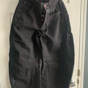 We The Free Black Denim Barrel Jean